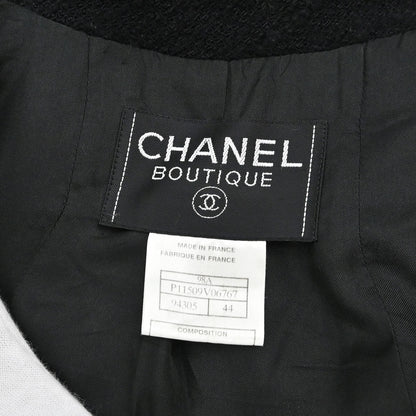 Chanel 1998 Double Breasted Tweed Jacket Black #44