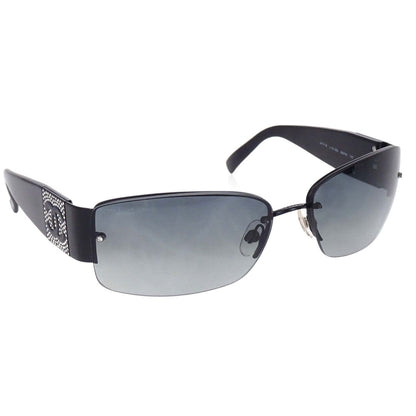 Chanel Sunglasses Eyewear Black Rhinestone 62□16 125 Small Good