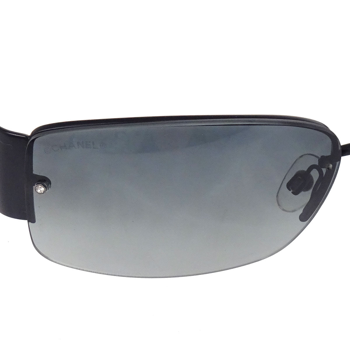 Chanel Sunglasses Eyewear Black Rhinestone 62□16 125 Small Good