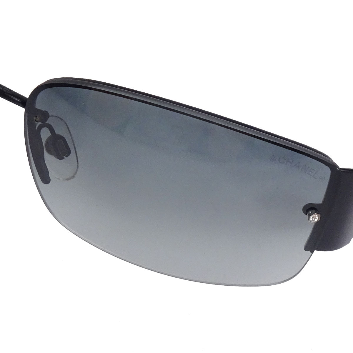 Chanel Sunglasses Eyewear Black Rhinestone 62□16 125 Small Good