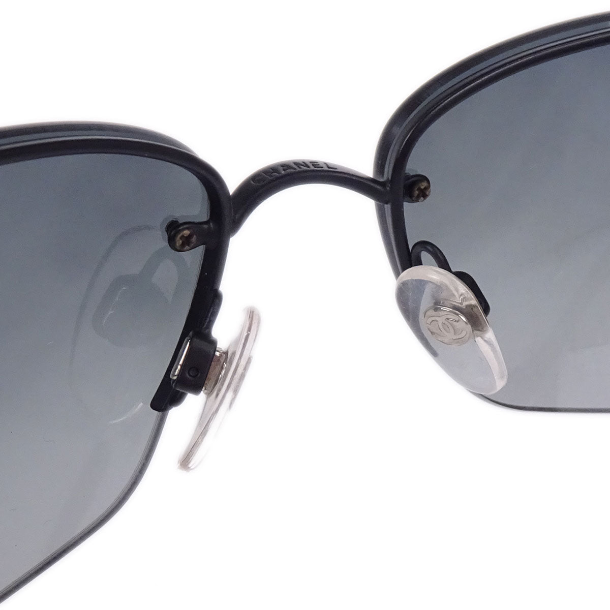 Chanel Sunglasses Eyewear Black Rhinestone 62□16 125 Small Good