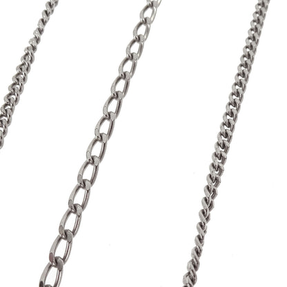 Chanel CC Chain Necklace Pendant Silver 06P