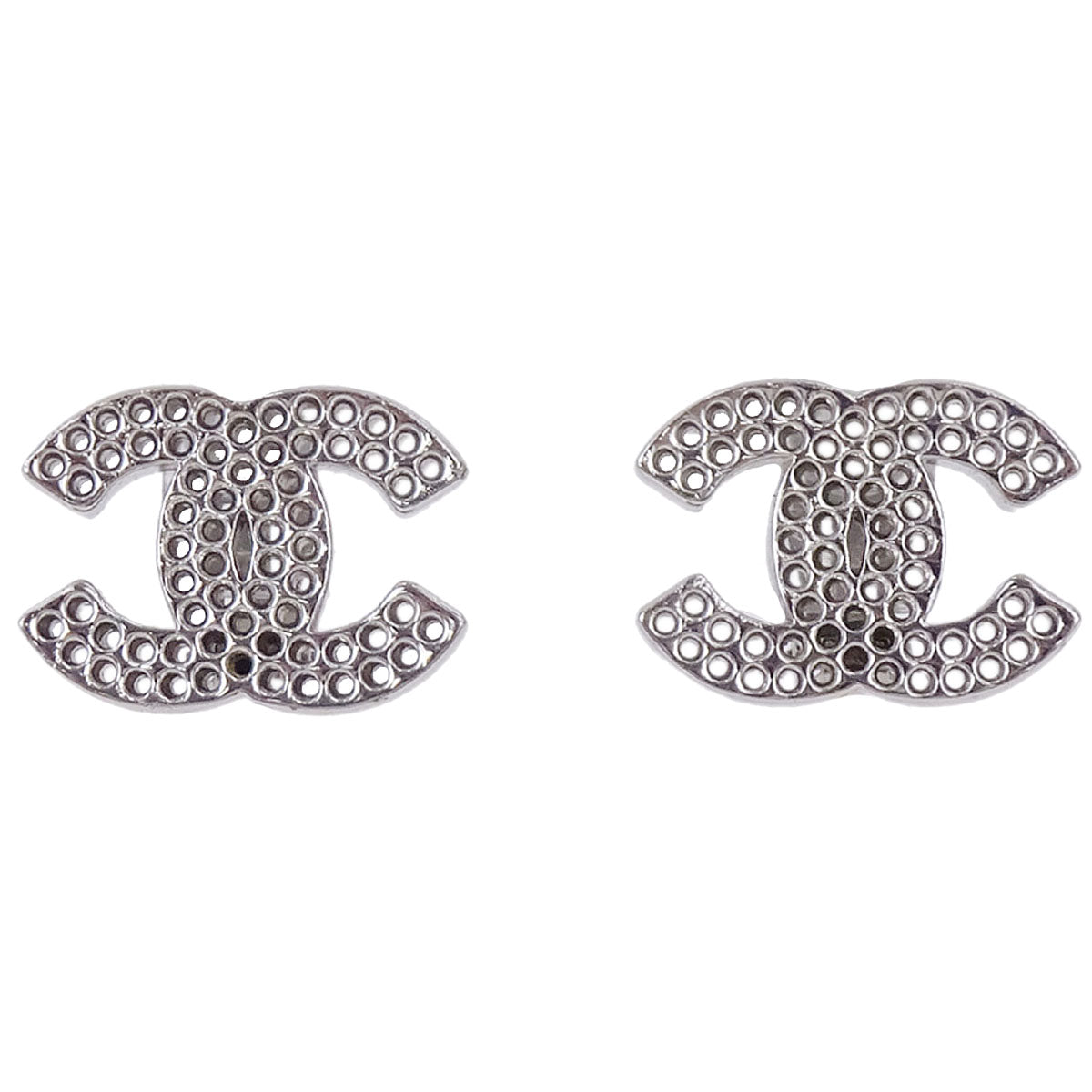Chanel CC Clip-On Earrings Silver 03P
