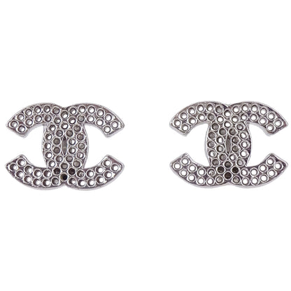 Chanel CC Clip-On Earrings Silver 03P