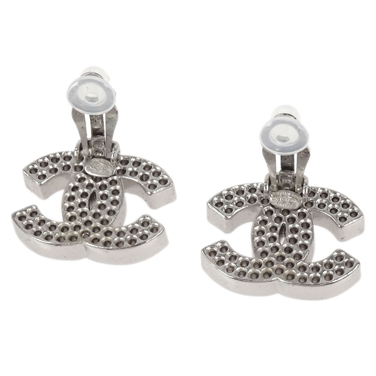 Chanel CC Clip-On Earrings Silver 03P