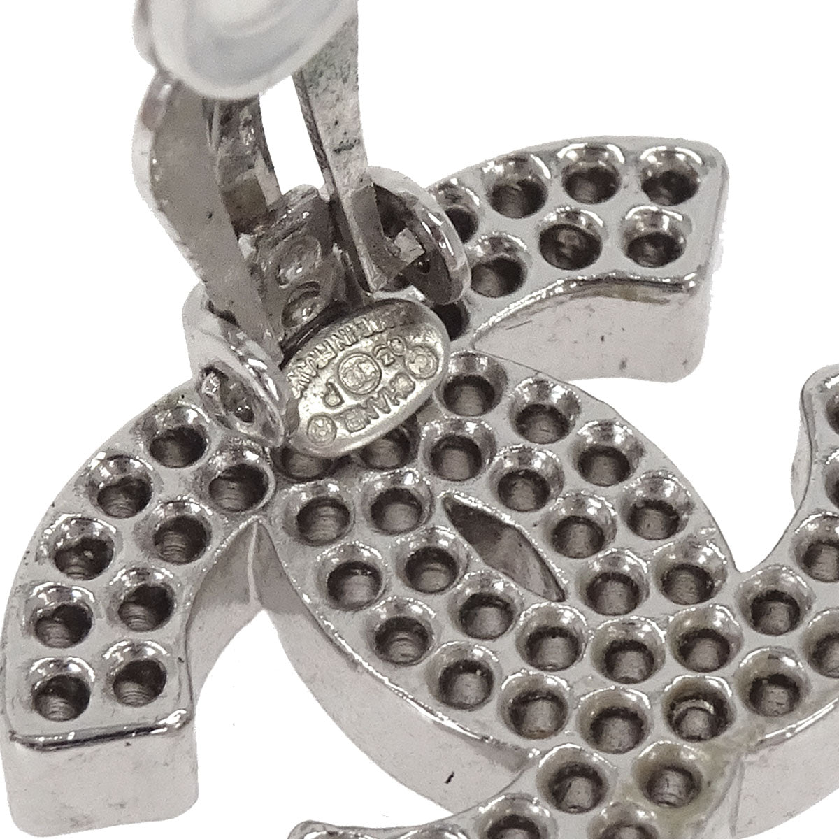 Chanel CC Clip-On Earrings Silver 03P