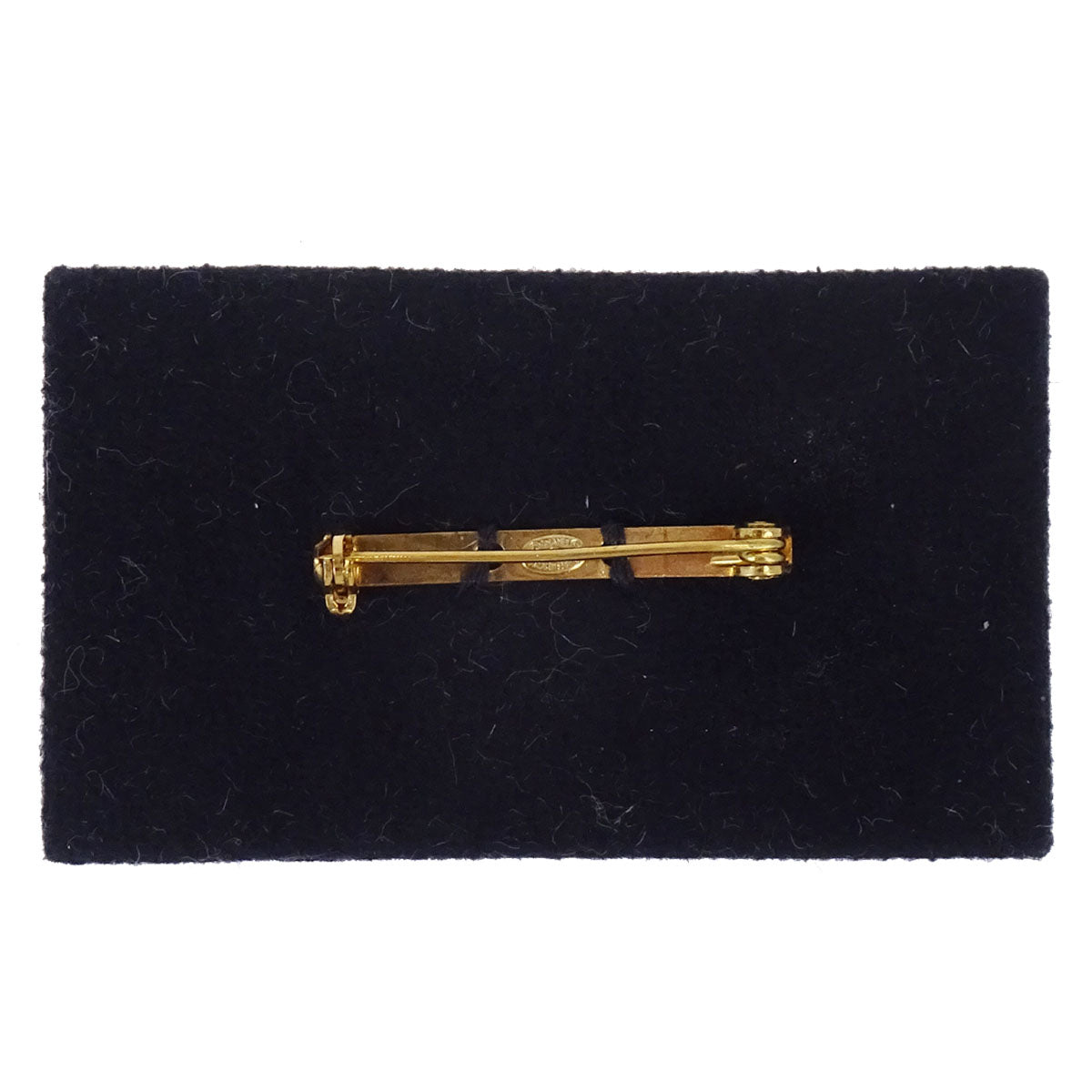 Chanel Bicolour Bag Brooch Pin Black White Gold Beads 02A