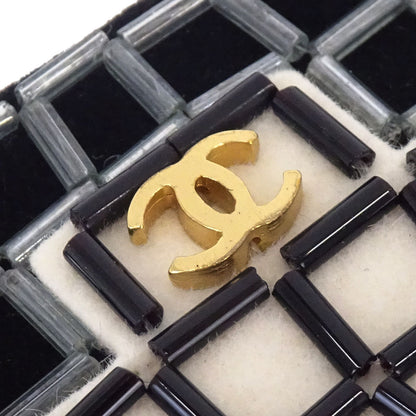 Chanel Bicolour Bag Brooch Pin Black White Gold Beads 02A
