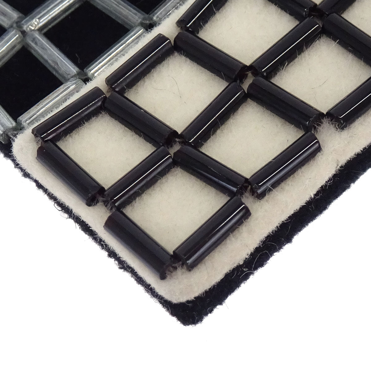 Chanel Bicolour Bag Brooch Pin Black White Gold Beads 02A