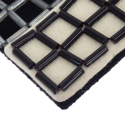 Chanel Bicolour Bag Brooch Pin Black White Gold Beads 02A