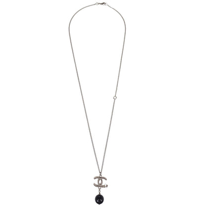 Chanel CC Chain Necklace Pendant Silver B13K