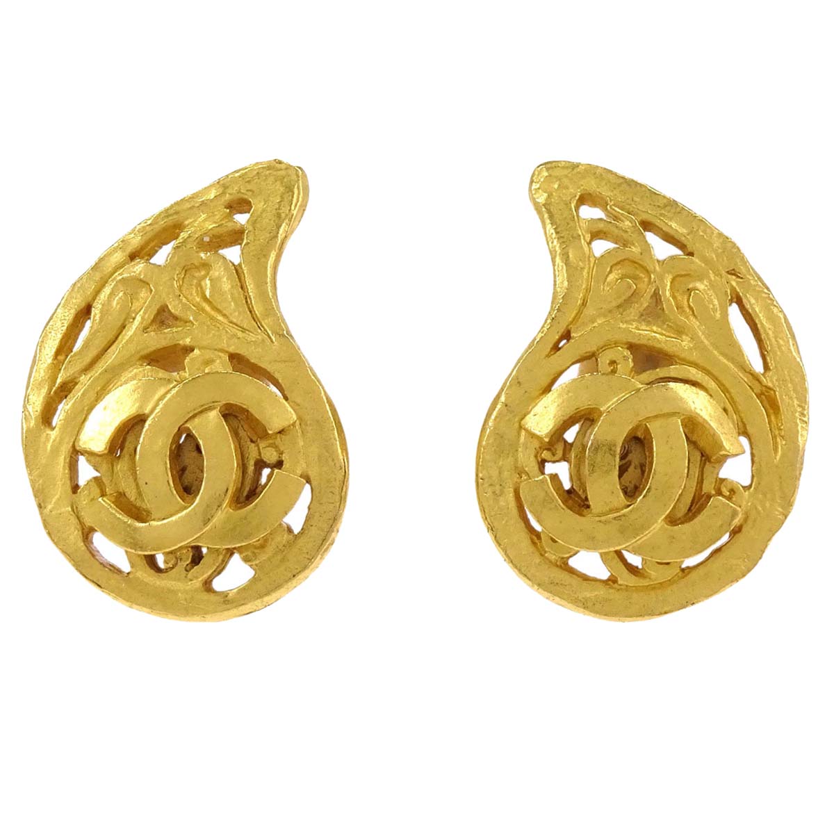 Chanel CC Paisley Clip-On Earrings 95A