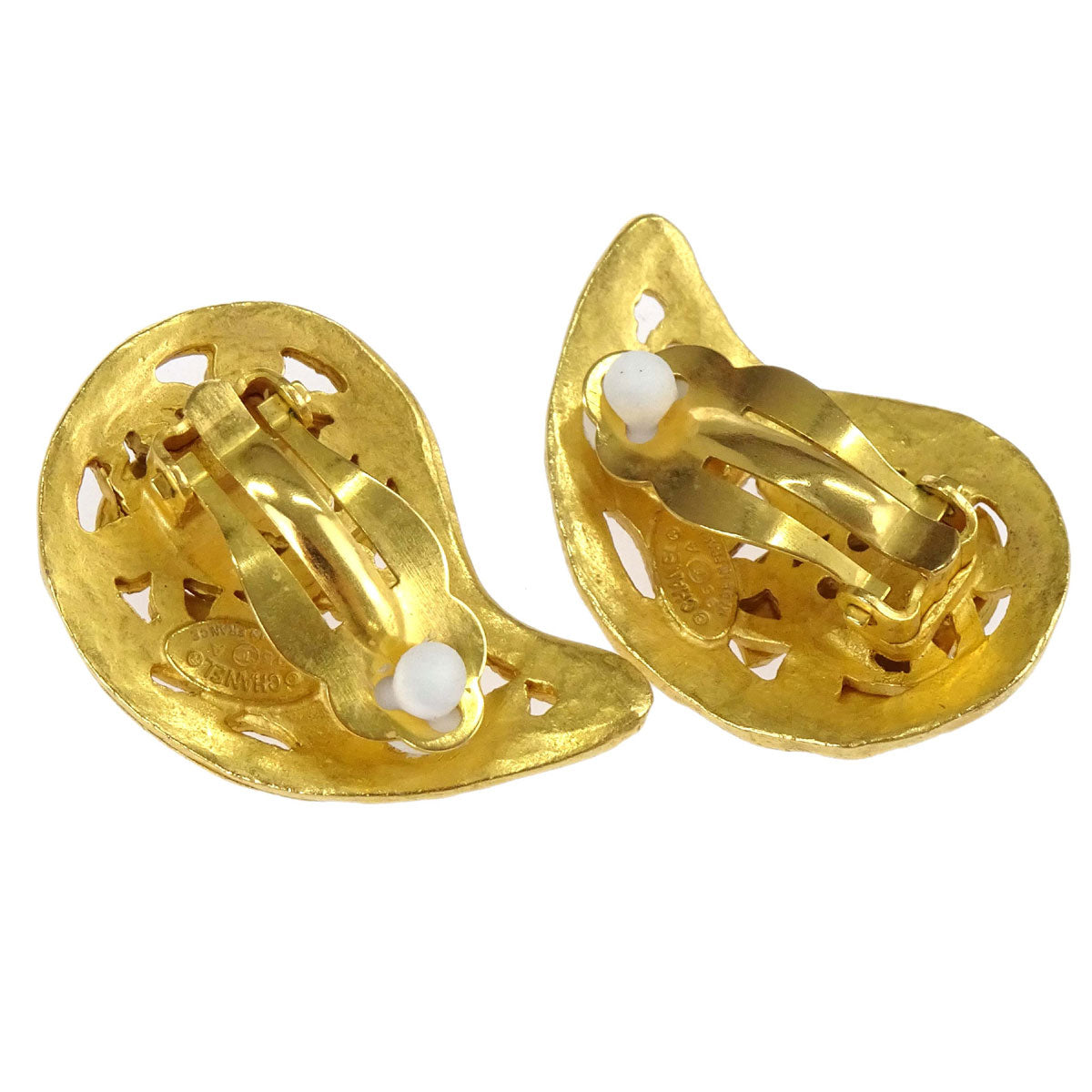 Chanel CC Paisley Clip-On Earrings 95A
