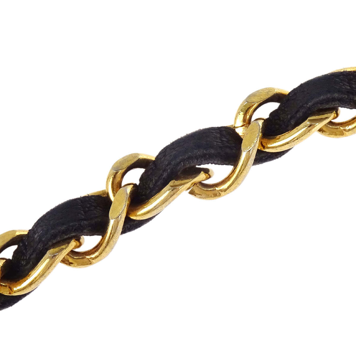 Chanel Chain Belt Medallion Gold Black Small Good