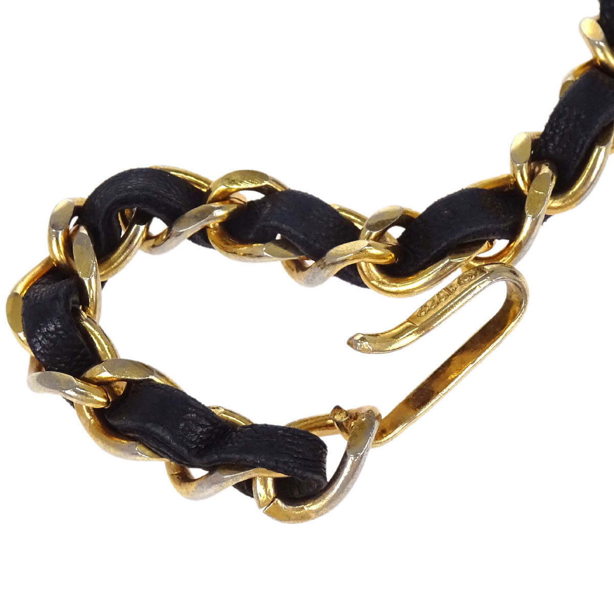Chanel Chain Belt Medallion Gold Black Small Good