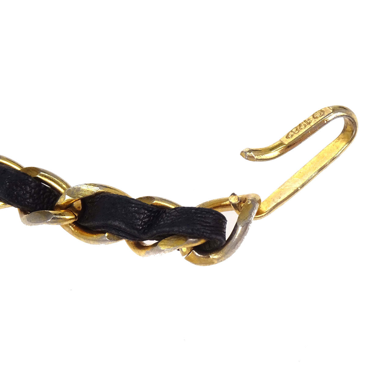 Chanel Chain Belt Medallion Gold Black Small Good