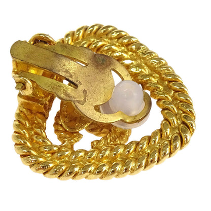 Chanel CC Triangle Clip-On Earrings Gold 28