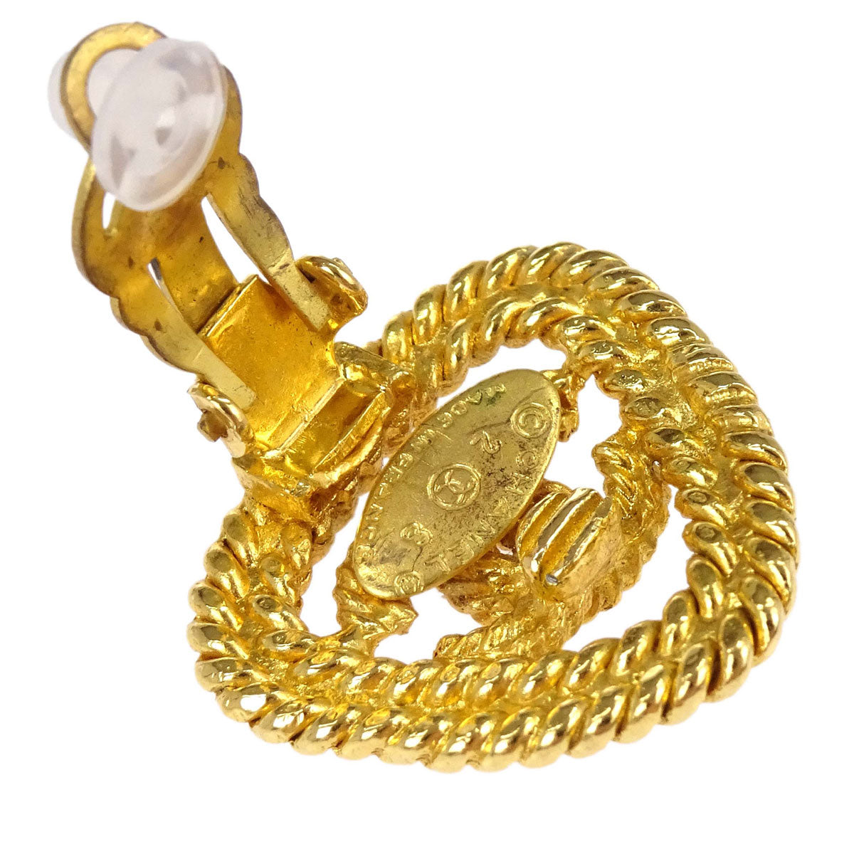 Chanel CC Triangle Clip-On Earrings Gold 28