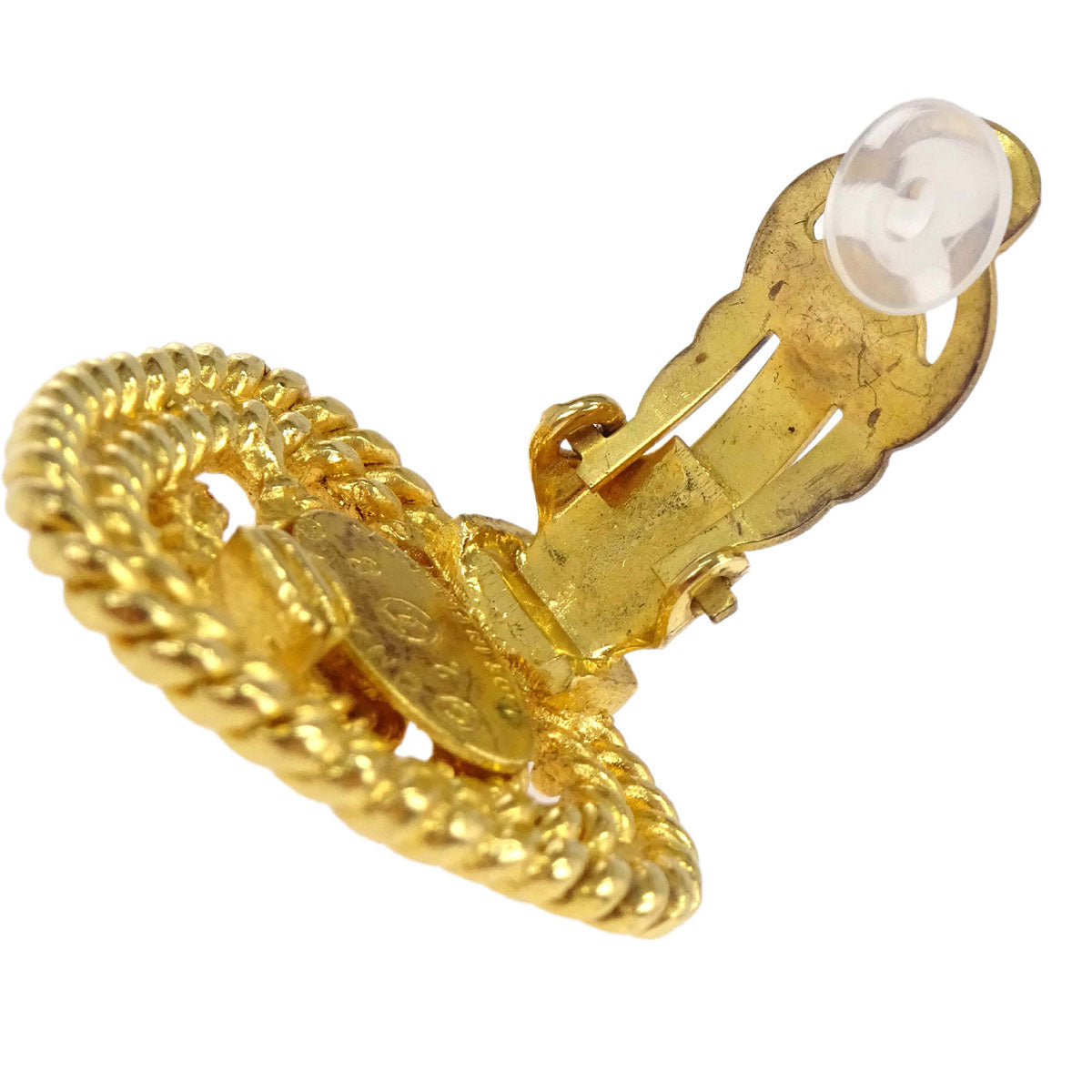Chanel CC Triangle Clip-On Earrings Gold 28