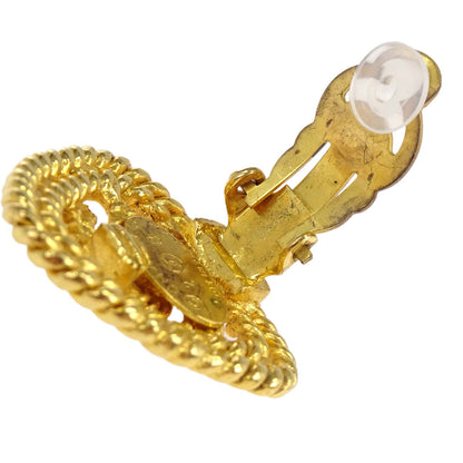 Chanel CC Triangle Clip-On Earrings Gold 28