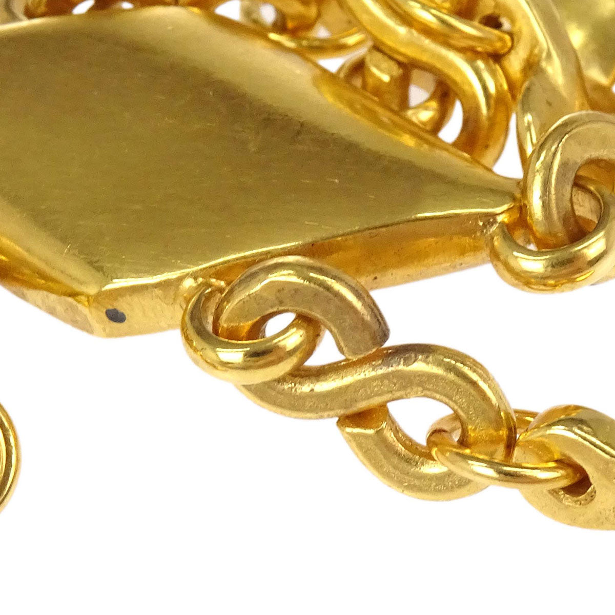 Chanel Gold Button Rhombus Dangle Clip-On Earrings 96P