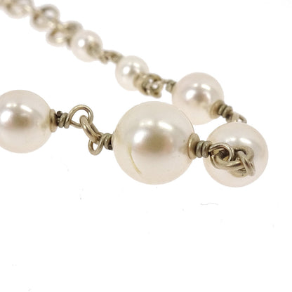 Chanel Rhinestone Costume Pearl Gold CC Pendant Necklace
