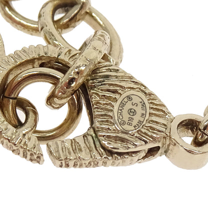 Chanel Rhinestone Costume Pearl Gold CC Pendant Necklace