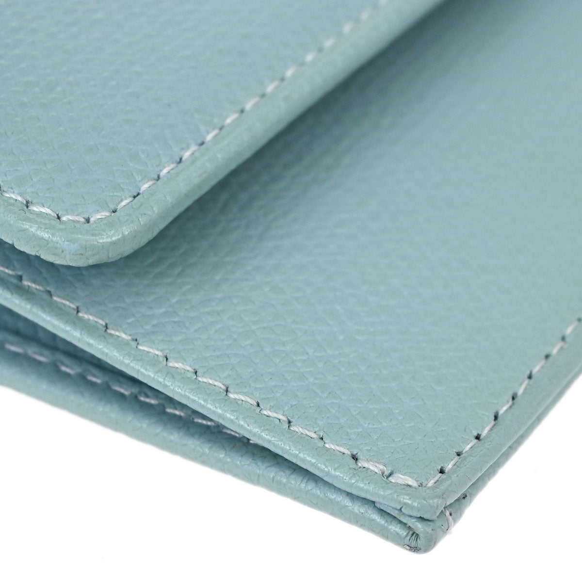 Chanel Light Blue Calfskin Coin Purse Wallet