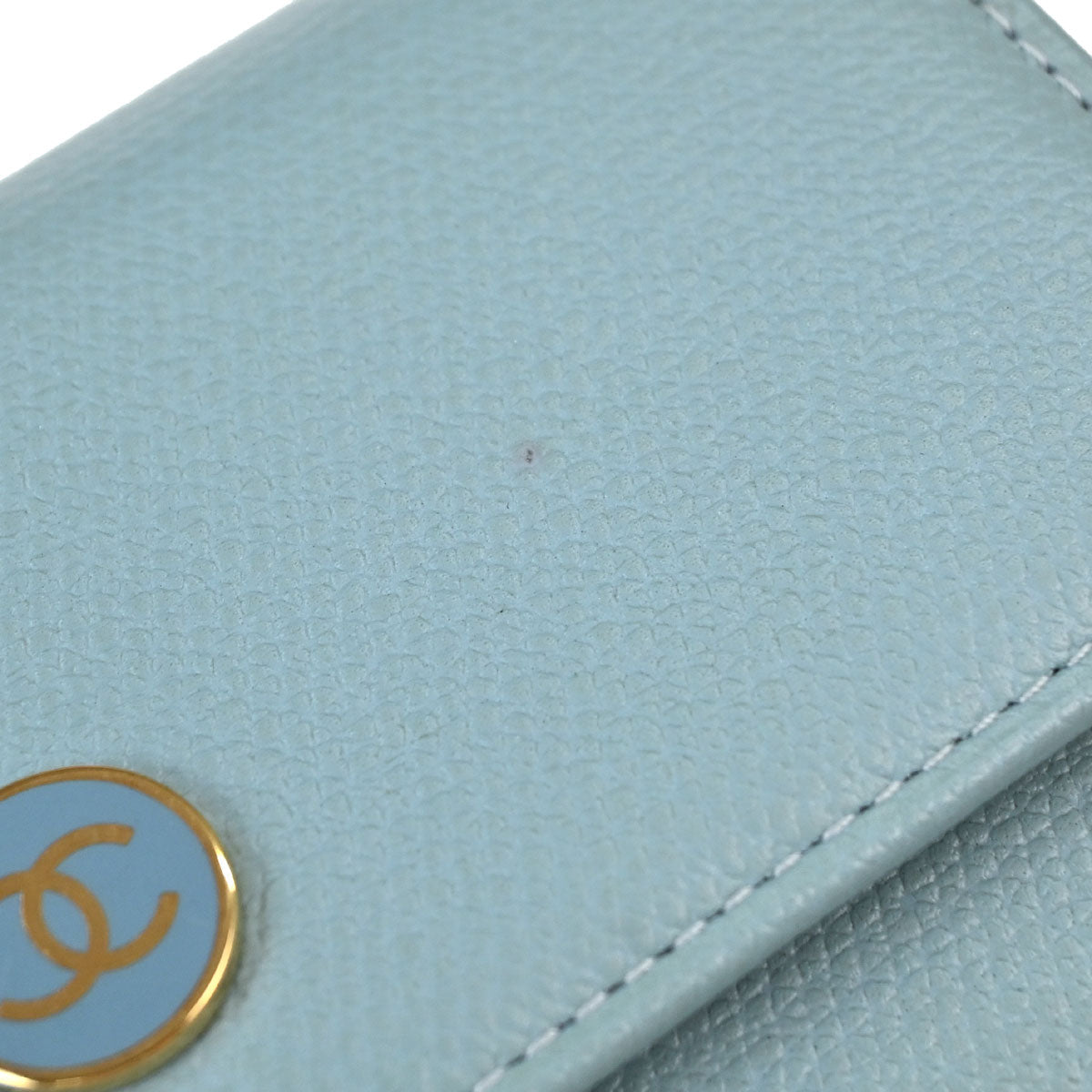 Chanel Light Blue Calfskin Coin Purse Wallet