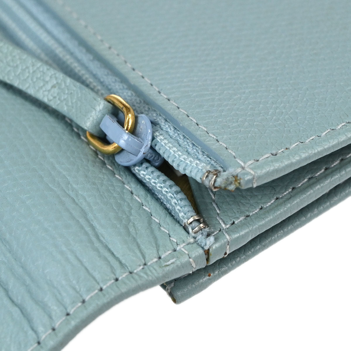 Chanel Light Blue Calfskin Coin Purse Wallet