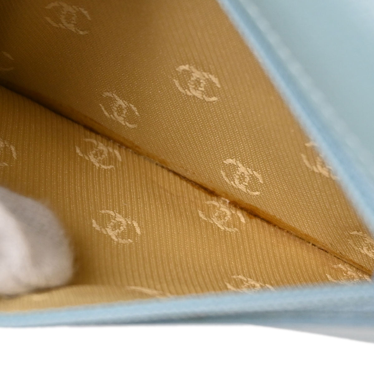 Chanel Light Blue Calfskin Coin Purse Wallet