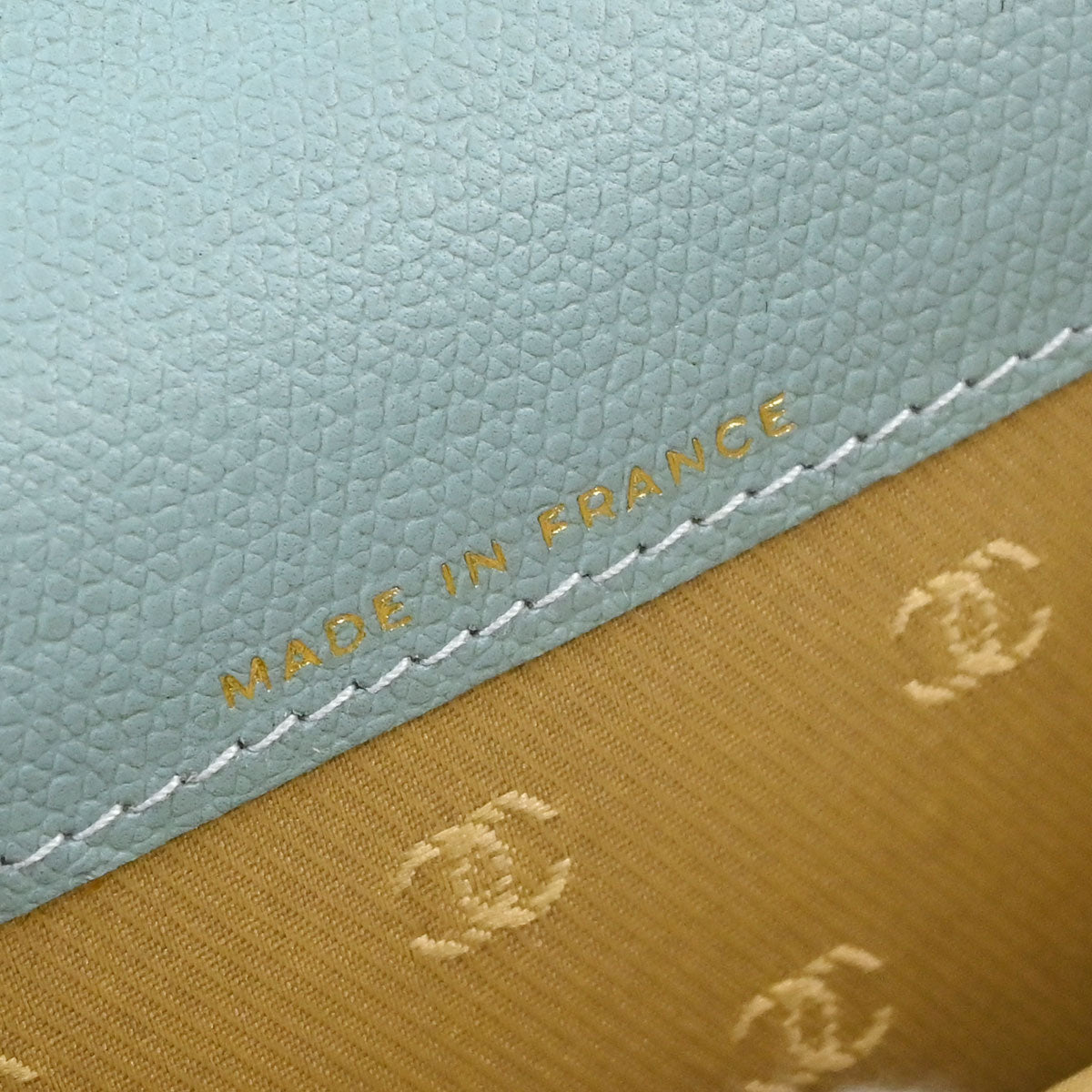 Chanel Light Blue Calfskin Coin Purse Wallet