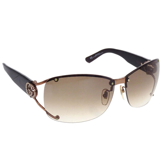 Gucci Sunglasses Eyewear Brown Rhinestone 62□12 120 Small Good