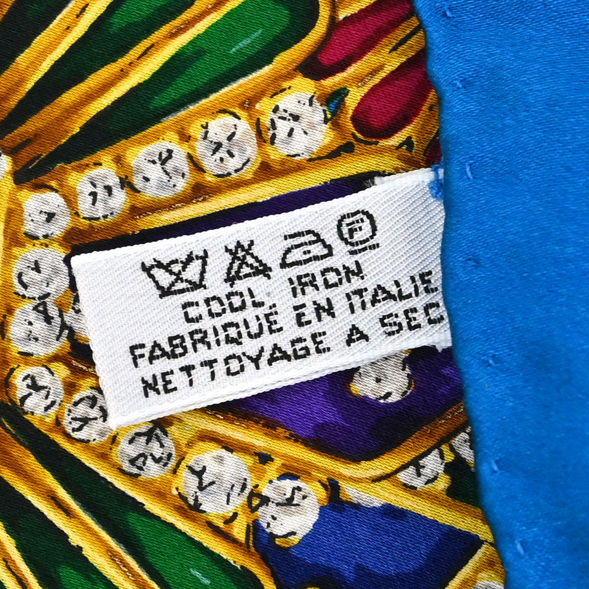 Chanel Gold Blue Camellia Scarf Small Good