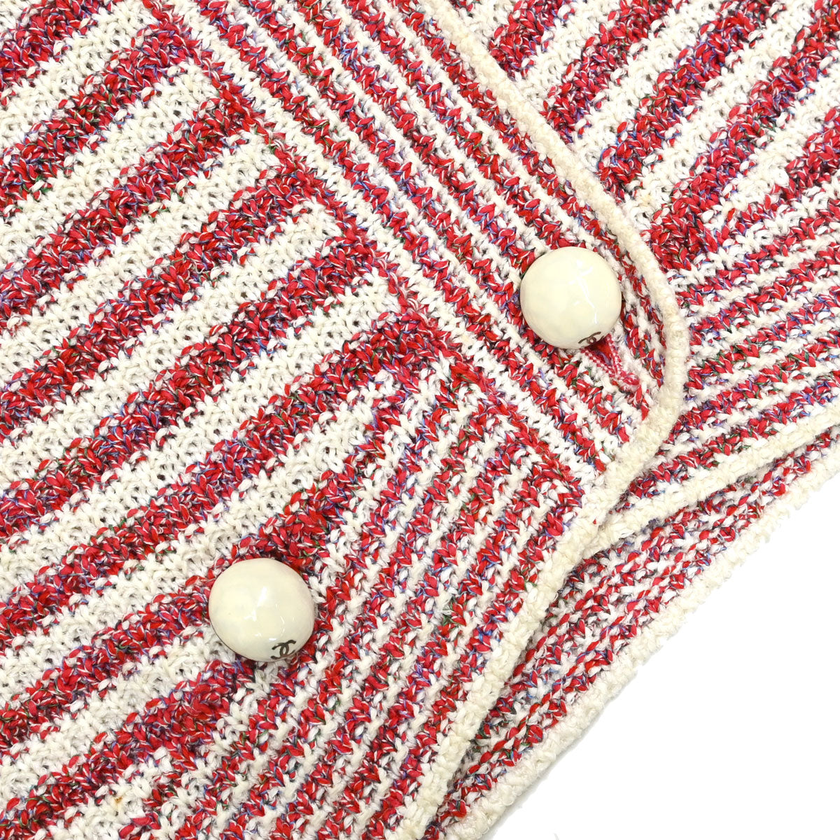 Chanel 2015 Striped Cardigan Paper Red #36