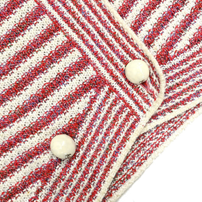 Chanel 2015 Striped Cardigan Paper Red #36