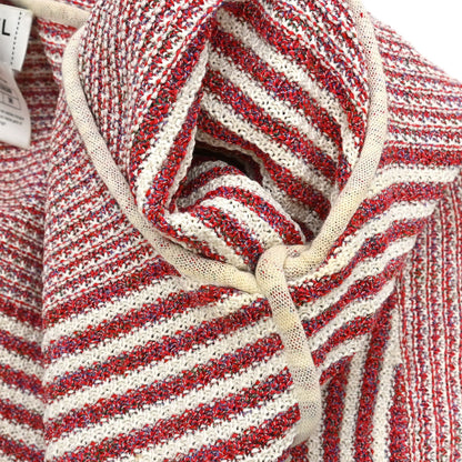 Chanel 2015 Striped Cardigan Paper Red #36