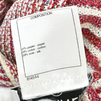 Chanel 2015 Striped Cardigan Paper Red #36