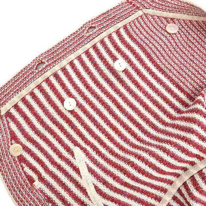 Chanel 2015 Striped Cardigan Paper Red #36