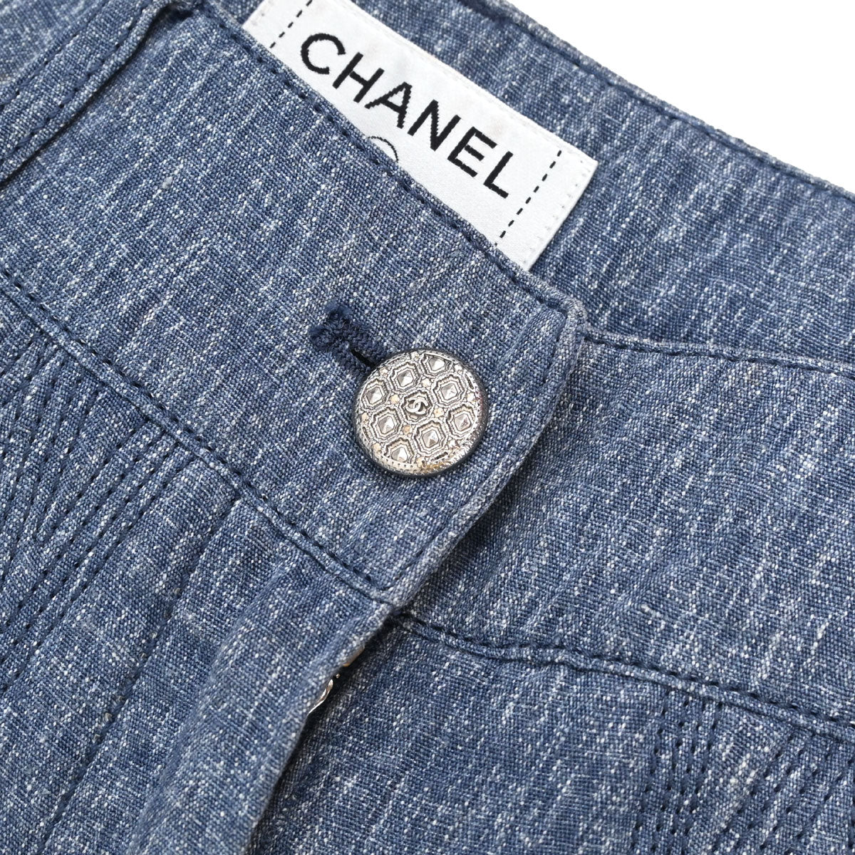 Chanel 2013 Linen Capris Pants Blue #34