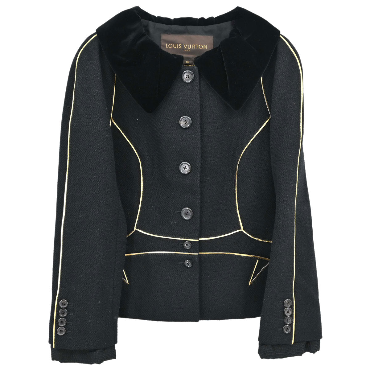 Louis Vuitton 2005 Velvet Collar Piped Wool Jacket #36