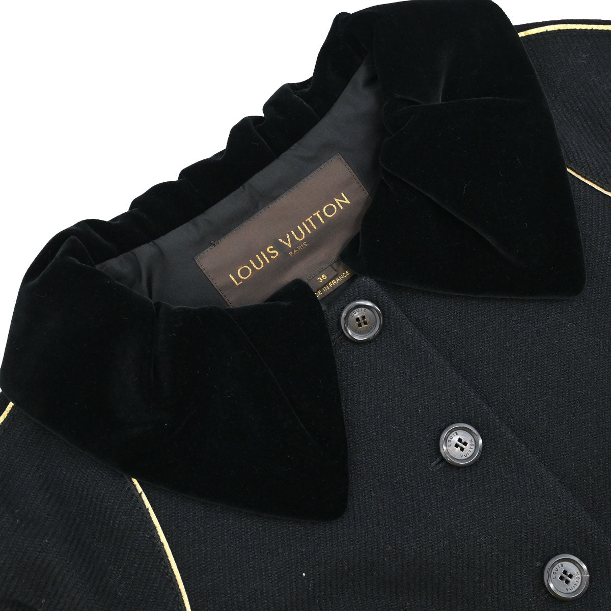 Louis Vuitton 2005 Velvet Collar Piped Wool Jacket #36
