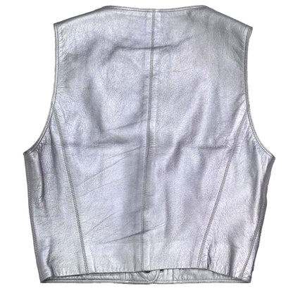 Chanel 1994 Leather Vest Metallic Purple #34