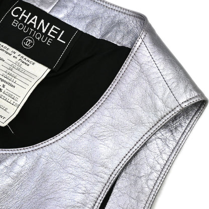 Chanel 1994 Leather Vest Metallic Purple #34