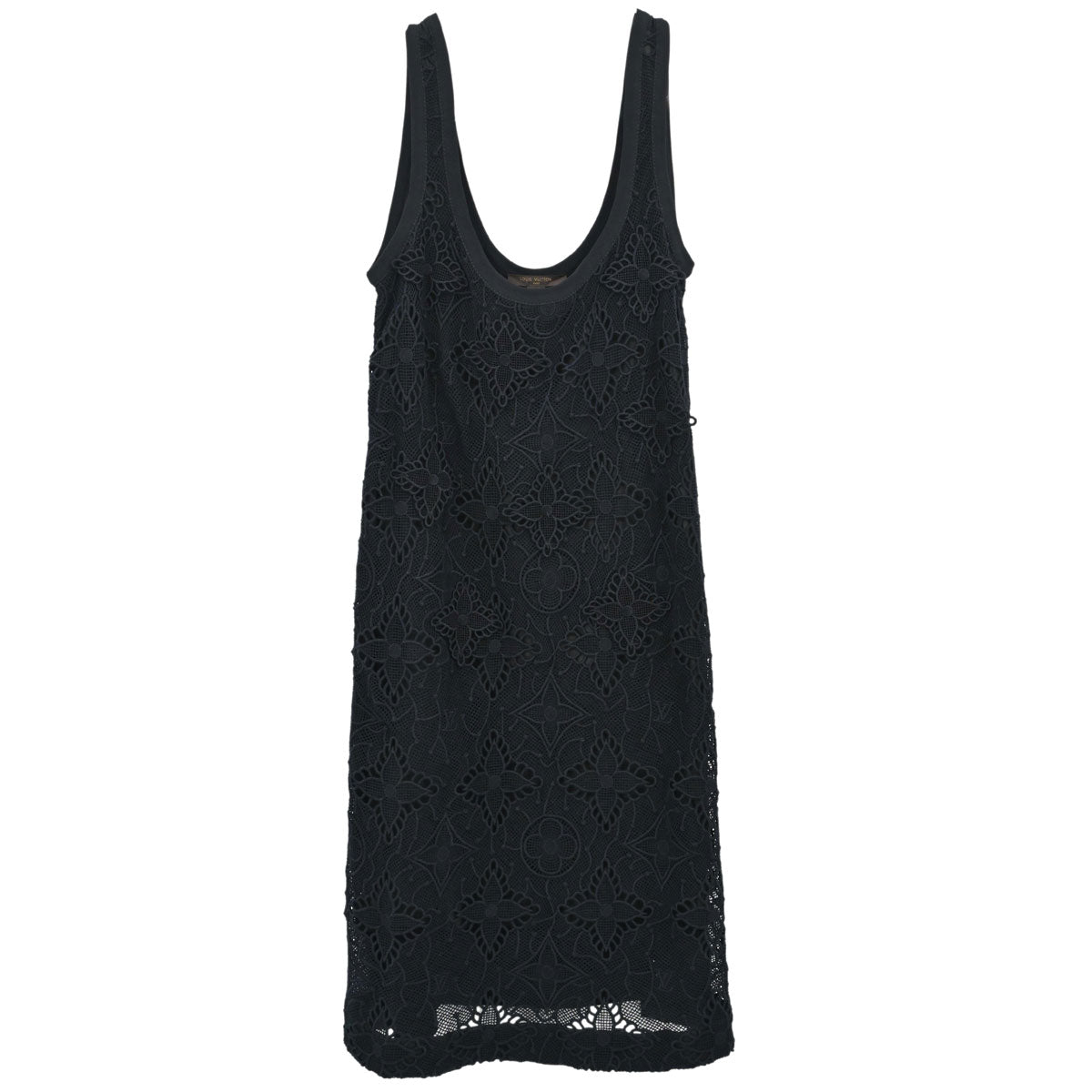 Louis Vuitton 2019 Sleeveless Lace Floral Dress Black #34