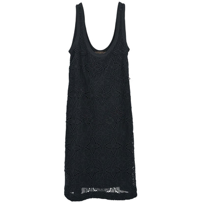Louis Vuitton 2019 Sleeveless Lace Floral Dress Black #34