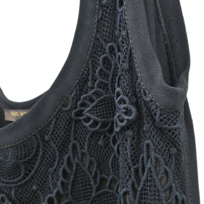 Louis Vuitton 2019 Sleeveless Lace Floral Dress Black #34