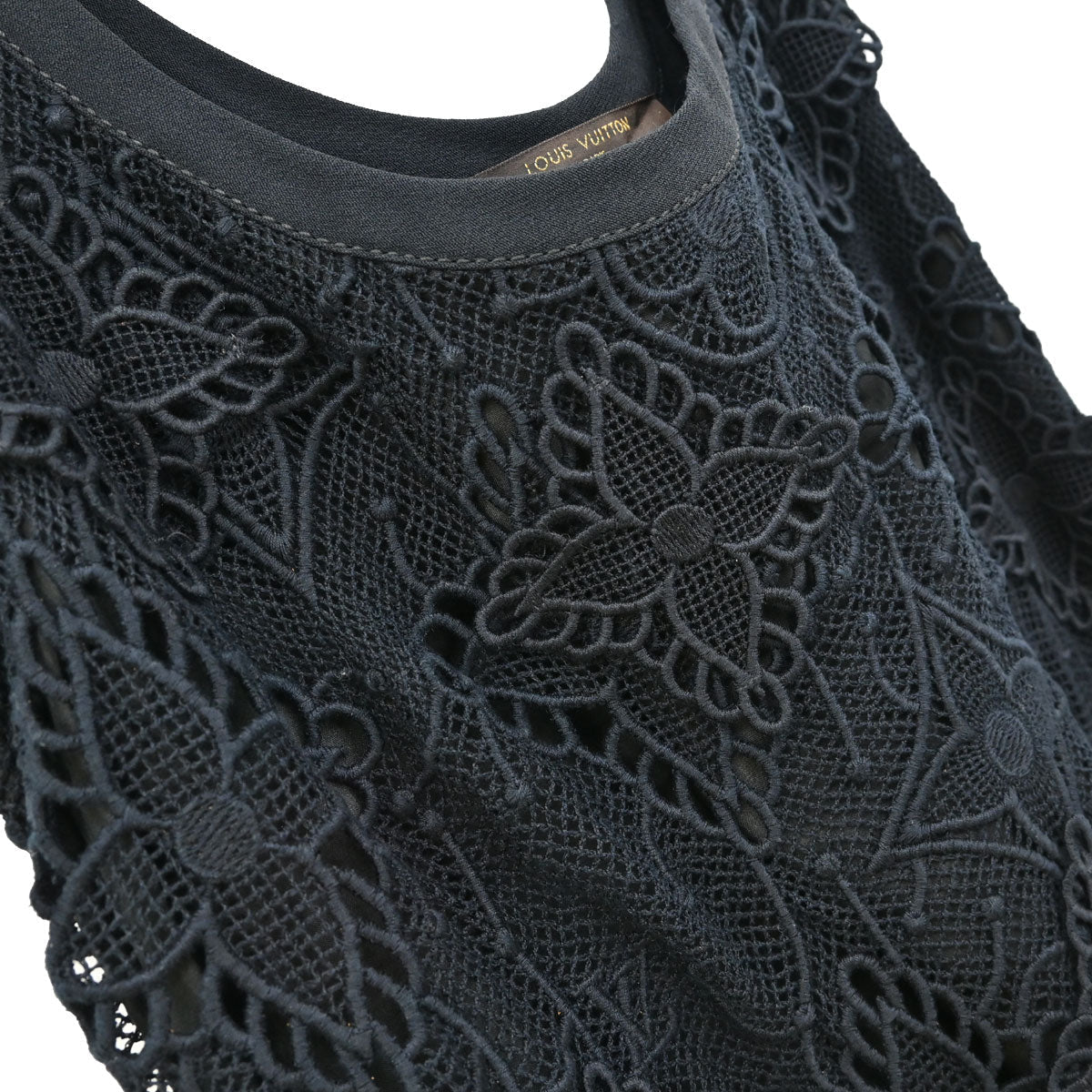 Louis Vuitton 2019 Sleeveless Lace Floral Dress Black #34