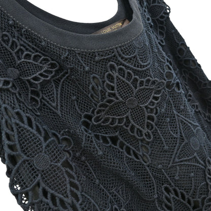 Louis Vuitton 2019 Sleeveless Lace Floral Dress Black #34