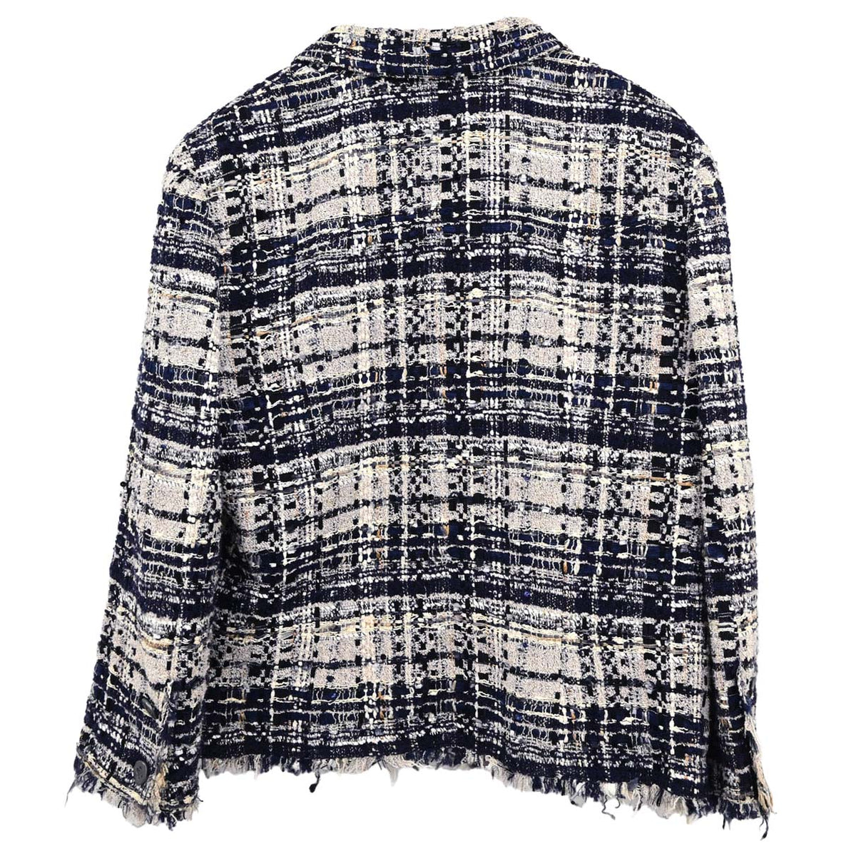 Chanel 2006 Single Breasted Tweed Jacket Navy #42